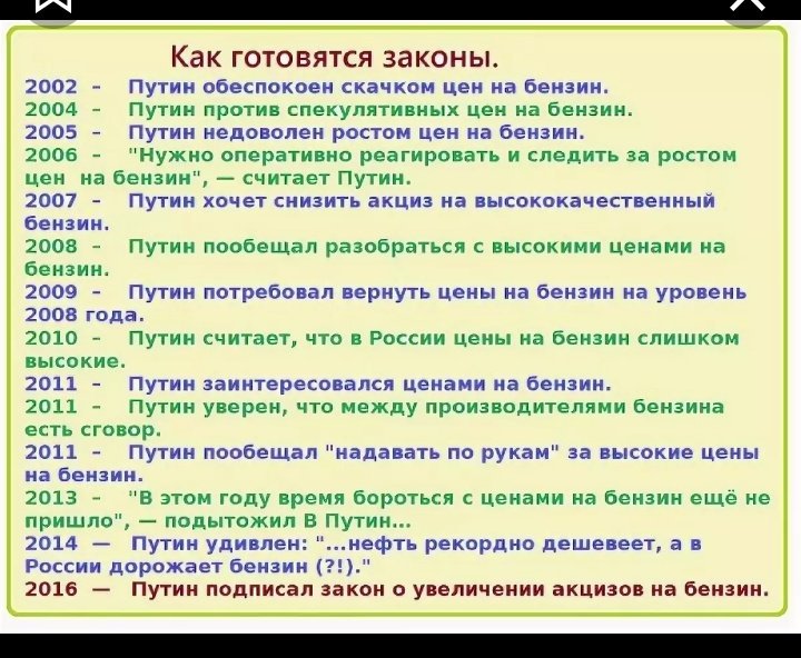 Почему не пришли путинские. Обещания Путина про бензин.