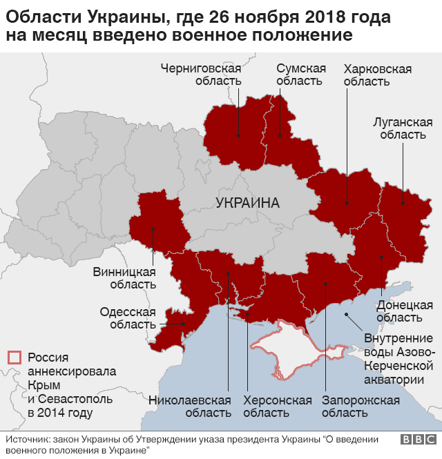 Карта военного положения в украине