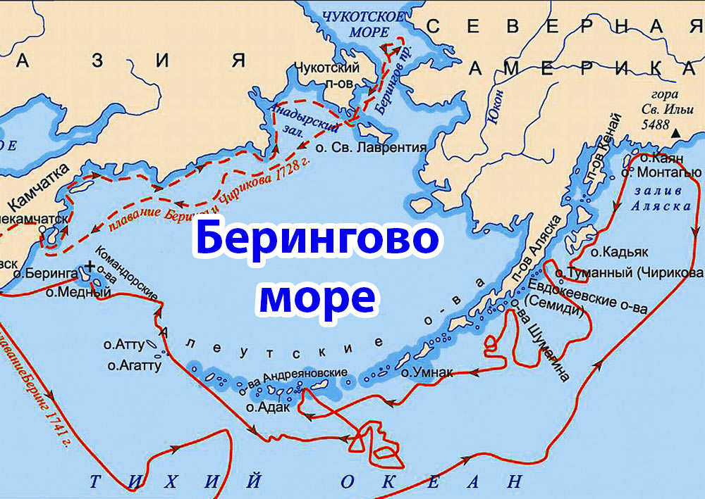 Берингово море карта россии