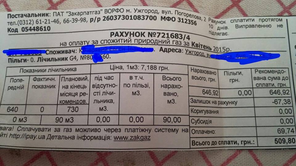 Сколько платить за газ по счетчику