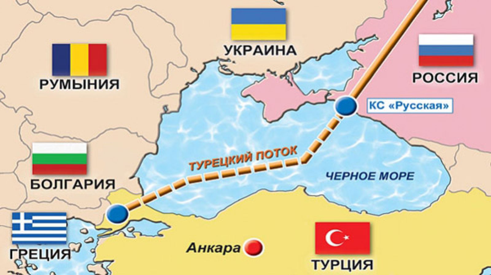 Южный поток газопровод на карте через Турцию