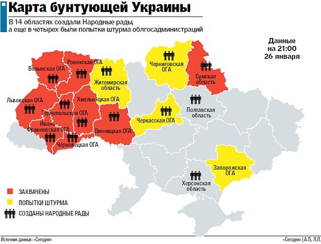 Карта окупирования украины