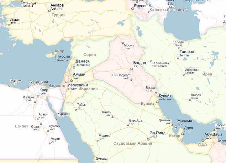 Карта сирии и турции карта на русском