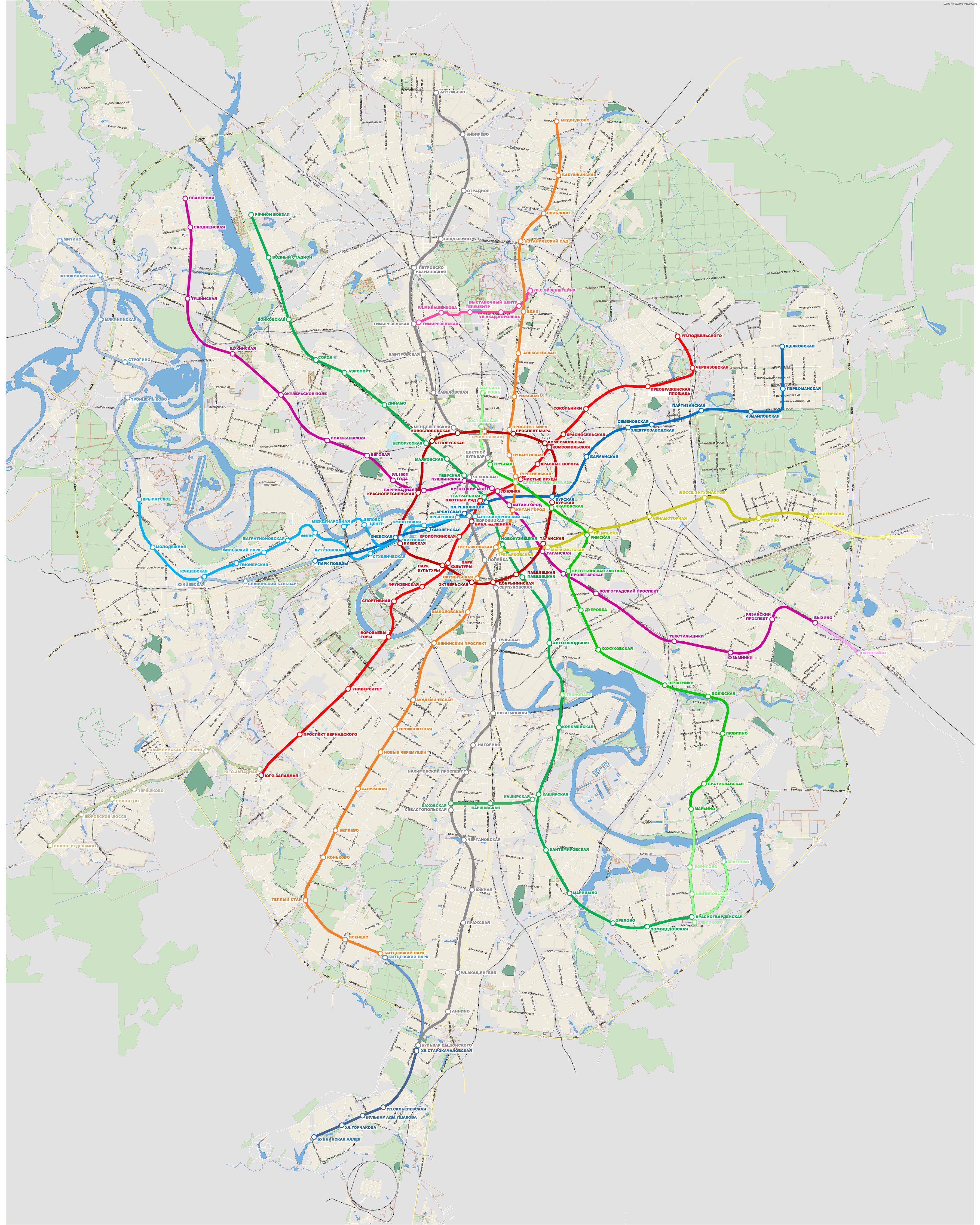 Карта московских метро города