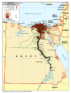 Карта плотности населения египта