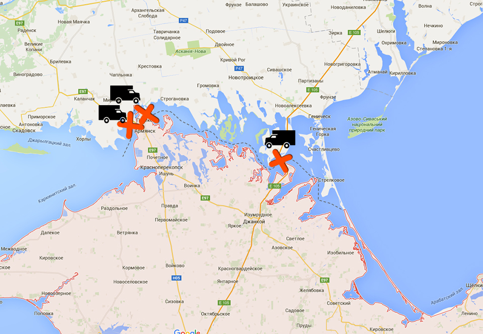 Карта крыма на границе с украиной